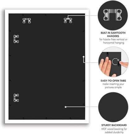 Americanflat 20x28 Picture Frame with Polished Plexiglass - White Picture Frame - Wide Photo Frames Made of Engineered Wood for Vertical or Horizontal Wall Display - Epic Collection - White