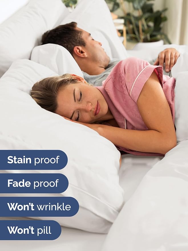 Extra Deep Twin Sheet Set - 4 Piece Breathable and Cooling Sheets - Hotel Luxury Bed Sheets Set - Easy Fit - Soft, Wrinkle Free and Comfy Sheets Set - Antique White Sheet Set with Extra Deep Pockets