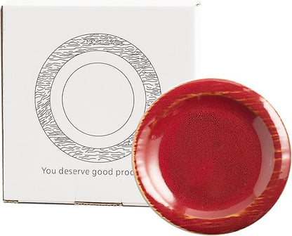 Ceramic Jewelry Tray Decorative Ring Holder and Trinket Dish for Women Wedding Engagement Birthday Gift for Her Jewelry Organizer Vanity Tray (red)