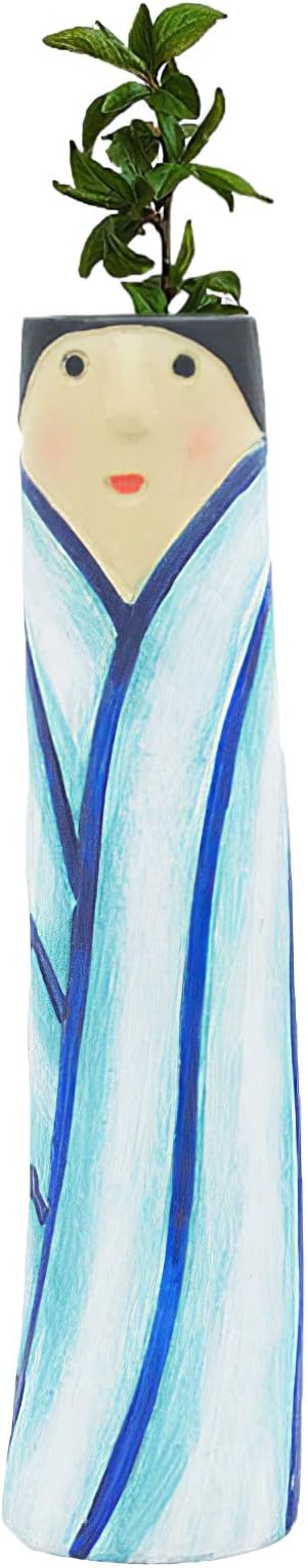 Spring Bud Vases, Bohemian Family Face Vase Boho Cute Home Decor, Character Vase Flower Plant Holder Bathroom Shelf Decor for House Decor Living Room Wedding Centerpieces (C)