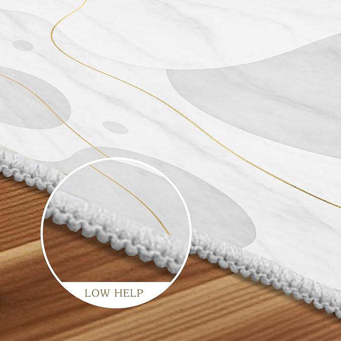 Minimalist Marble Rug - 5x6 Area Rug, Abstract Marble Area Rugs, Modern Luxury Carpet, Washable & Non Slip & Soft Rugs Home Decor