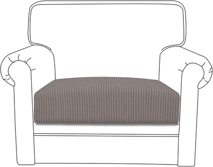 Easy-Going Stretch Cushion Cover Sofa Cushion Furniture Protector Sofa Seat Sofa slipcover Sofa Cover Soft Flexibility with Elastic Bottom(Chiar Cushion,Taupe)