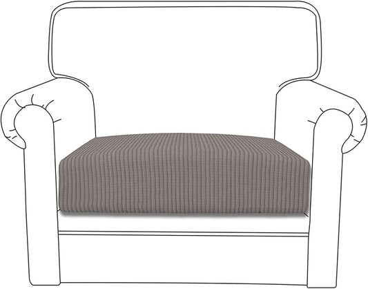 Easy-Going Stretch Cushion Cover Sofa Cushion Furniture Protector Sofa Seat Sofa slipcover Sofa Cover Soft Flexibility with Elastic Bottom(Chiar Cushion,Taupe)