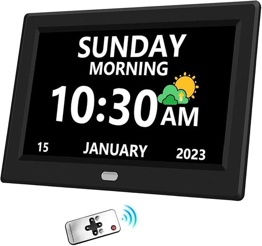 11 Inch Clock with Day and Date for Elderly Large Display Digital Clocks 12 Alarm 3 Display Modes Large Font Alzheimer's Clock Alarm Clocks for Seniors Auto DST 11in Black