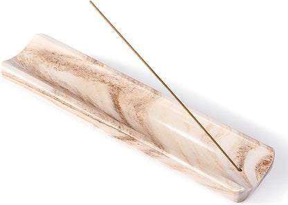 Koville Marble Incense Holder, Incense Holder for Sticks, Incense Sticks Holder Ash Catcher for Meditation Yoga SPA, Natural Stone Incense Burner, Home Table Decor