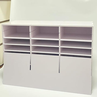 Literature Organizer - 27-Slot Desktop File Sorter Mail Center, Paper Storage Cabinet & Classroom Mailbox for Home, School & Office