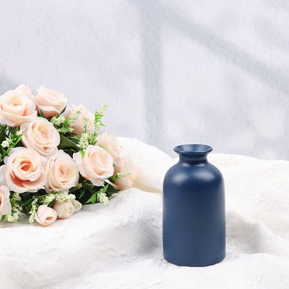 Ceramic Bud Vases Set of 6, Blue Bud Vase Set for Flowers Pampas Grass, Mini Pottery Vase with Minimalist Modern Rustic Style for Table Centerpieces of Home, Office, Wedding