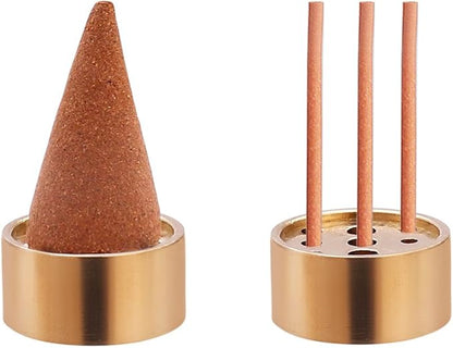 Brass Incense Holder 3 Styles, Incense Cone Burner, Coil Incense Holder, Incense Stick Holder (6 Pieces)