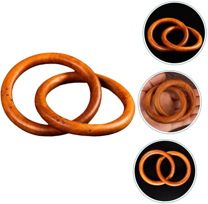 MAGICLULU Wooden Link Chain Decor Jujube Wood Ornament Rustic Home Decor Minimalist Wooden Chain Art