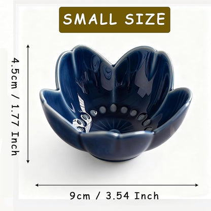 Blue Flower Ring Dish Jewelry Tray, Ceramic Jewelry Dish, Small Trinket Tray, Nightstand Bathroom Decor Ring Holder, Jewlery Plate Bowl for Christmas Friendship Birthday Gifts for Women Mom