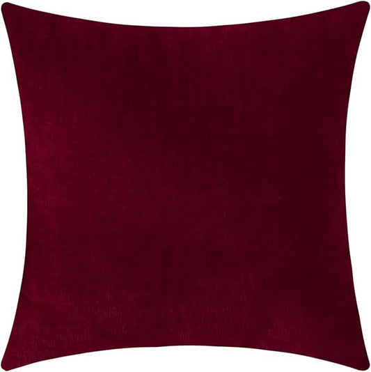 Jeneoo Santa Red Decorative Throw Pillow Covers Soft Chenille Comfy Square Couch Cushion Cases for Living Room Sofa Decor (Set of 1, 24 x 24 Inches)