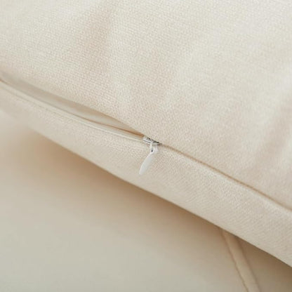 Sunday Praise Cream White Throw Pillow Covers 18x18 Inch Set of 2 Soft Cozy Chenille Decorative Square Pillow Cases Farmhouse Accent Solid Neutral Cushion Covers for Couch Sofa Chair Bed Home Décor