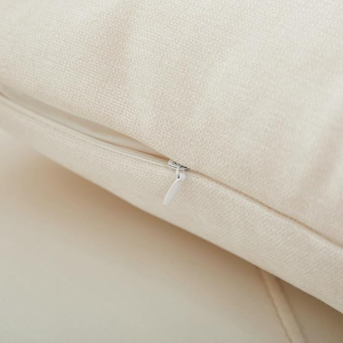 Sunday Praise Cream White Throw Pillow Covers 20x20 Inch Set of 2 Soft Cozy Chenille Decorative Square Pillow Cases Farmhouse Accent Solid Neutral Cushion Covers for Couch Sofa Chair Bed Home Décor
