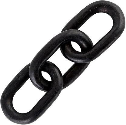 Wood Knot Decor, 3 Link Boho Wooden Chain Link Decor,Modern Rustic Home Decorations for Book Shelf Fireplace Coffee Table Living Room Décor (Black)