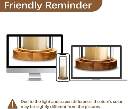Houmury Set of 2 Brown Hurricane Candle Holders Lantern 12” & 10”with Wood Base Metal Handle Glass Cylinder Modern Farmhouse Decor for Home Decor, Table Centerpieces (Brown)
