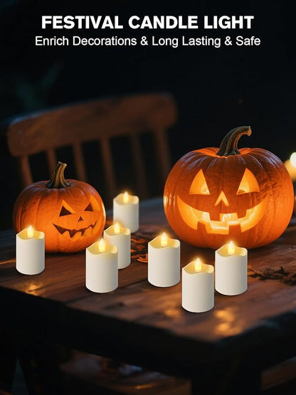 Rechargeable Tea Lights Candles with Remote Timer, 2" x 2.1" Flameless LED Candles with USB Charging Base, Small Votive Candle Electric Fake Candle for Wedding Table Decor Dining (12 Pack)