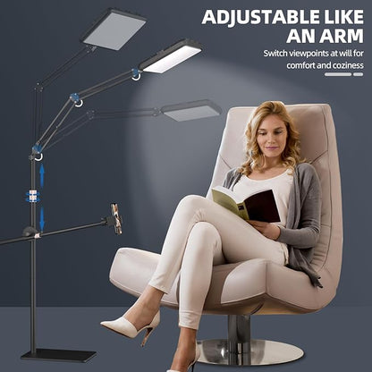 Selfie Light with Stand and Cell Phone Holder, 12" Led Panel Lamp Tripod with Adjustable Arm, 2800-7000K Color Temperature for Photoshoot, Video Recording, Streaming, Vlog, YouTube, TikTok