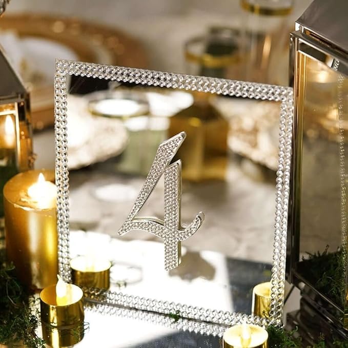 Efavormart 8" Square Glass Mirror Wedding Party Table Decorations Centerpieces - 6 PCS
