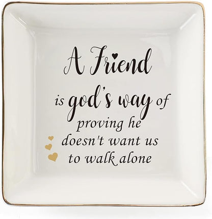 HOME SMILE Ceramic Ring Dish Jewelry Tray for Mom Sister Friends