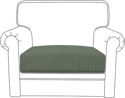 Easy-Going Stretch Cushion Cover Sofa Cushion Furniture Protector Sofa Seat Sofa slipcover Sofa Cover Soft Flexibility with Elastic Bottom(Chiar Cushion,Greyish Green)