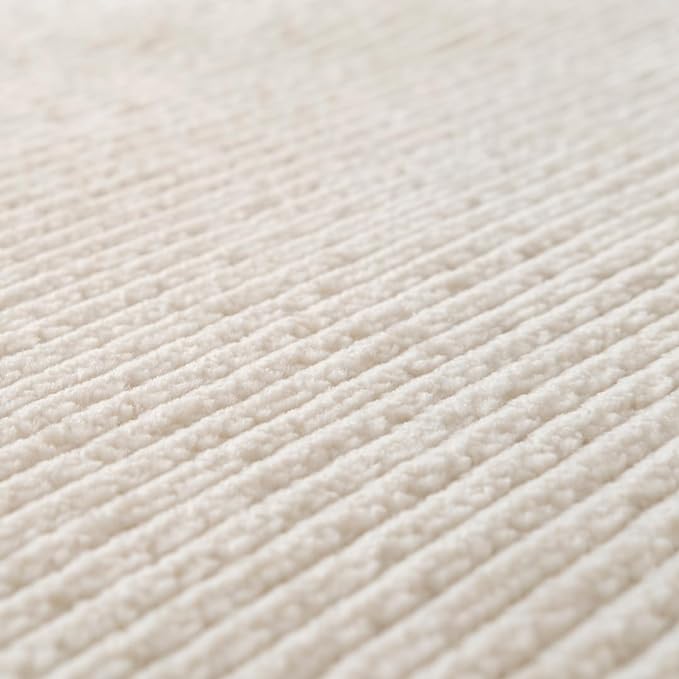 Revival Rugs Stripe 2'7"x9' Machine Washable Runner Rug for Hallway Entryway - 100% Recycled Oeko-TEX Certified, Medium Pile, Beige, Cream