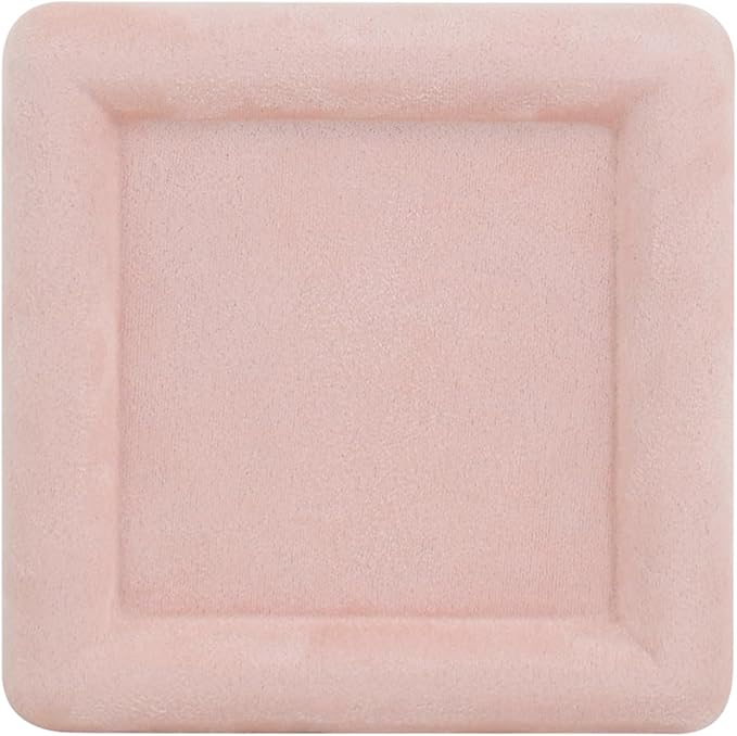 Black Velvet Jewelry Display Tray, Luxury Velvet Ring Holder Showcase for Necklaces Earrings, Jewelry Store Display and Ecommerce Photography Prop, 4.72x4.72 Inches (Pink)