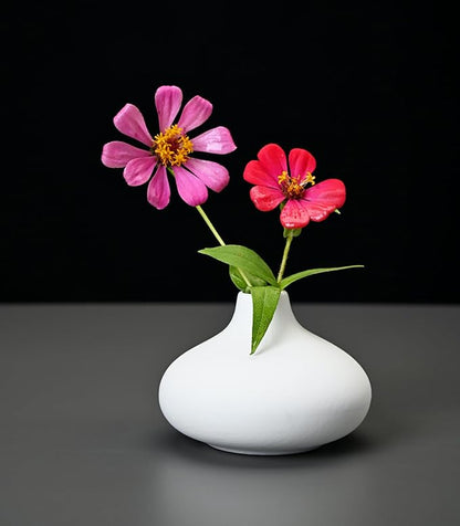 Set of 9 Ceramic Bud Vases for Pampas Grass Flowers, Small Vases in Bulk for Centerpieces Boho Vases for Wedding Decorations Neutral Living Room and Bedroom Decor DIY Gift (White)