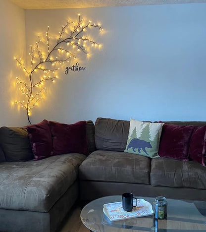 The Lighted Willow Vine Plants for Living Room Decor,LKGOOD Christmas Decorations, Light Trees with 144 LEDs Plug in for Decoration Inside(1PCS Black)