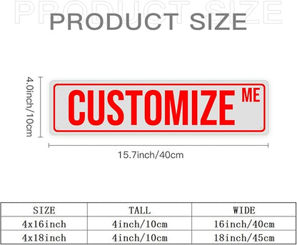 Generic Bulk Custom Aluminum Sign, Customized Personalized Metal Signs Add Text Logo Image For Garden Office Business Farm Home Bar Indoor Outdoor 4"x18", White