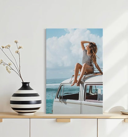 TreeDeal Custom Canvas Prints with Your Photos, Framed 12” x 18” Personalized Pictures Print, Customized Photo to Canvas Wall Art Ideal for Home Decor Gift Wrapping Pets Family Baby Wedding