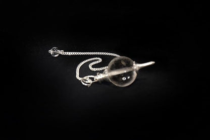 L PEDRA & CRYSTAL Crystal Ball Pendulum – Polished Gemstone Sphere with Chain for Dowsing, Divination, or Decor | Ball-Shaped Crystal Pendant for Energy Work & Display (Crystal Quartz Ball Pendulum)
