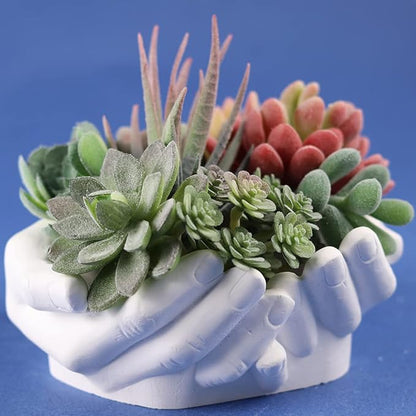 Hand Shaped Flower Pot Cement Silicone Mold, Concrete Clay Succulent Planter Mold Dish Resin Jewelry Storage Mould Epoxy Casting Mould