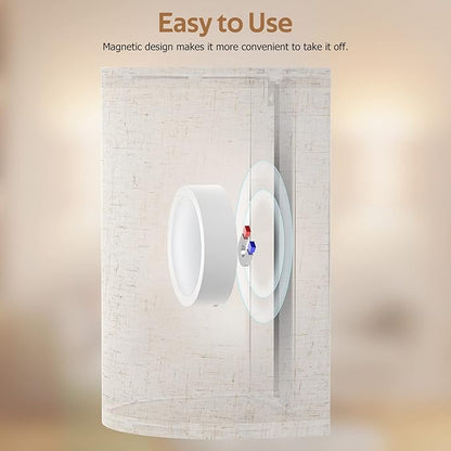 Wall Sconces Set of Two, Battery Rechargeable 3 Colors Changeable Dimmable Wall Lights Fixtures with Remote Control Fabric Height Wall Lamp Sconces for Bedroom Living Room Hallway