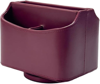 UnionBasic Rotating Desk Organizer, 360 Degree Desk Spinning Caddy, Desktop TV Guide/Mail/Media/Remote Controller Holder Organizer,Burgundy