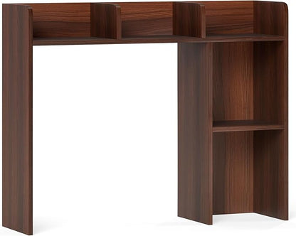 Desktop Bookshelf, 3-Tier Wood Countertop Bookcase with 5 Shelves, Desk Hutch for College Dorm, Multipurpose Desk Organizer Shelf Display Rack for Home Office, Hutch Top Only