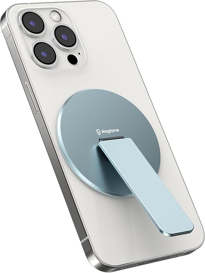 Magtame Magnetic Phone Stand Grip for Magsafe, Utral-Thin Snap-on Phone Holder, Kickstand, & Grip, Foldable & Adjustable for Hands-Free Viewing | Compatible with Phone 16 15 14 13 12 Pro, Blue