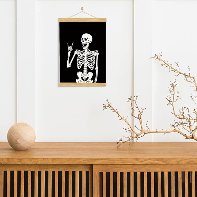 Skull Poster, Funny Gothic Decor, Emo Canvas Posters, Farmhouse Canvas Poster, Halloween Skeleton Skull Wall Art, Aesthetic Wall Decor for Halloween Home Gallery Living Room Bedroom 11.8*15.7