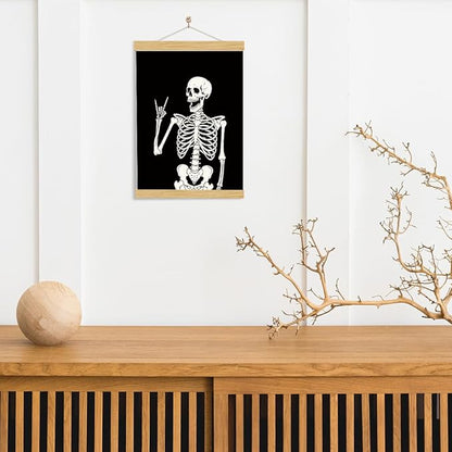Skull Poster, Funny Gothic Decor, Emo Canvas Posters, Farmhouse Canvas Poster, Halloween Skeleton Skull Wall Art, Aesthetic Wall Decor for Halloween Home Gallery Living Room Bedroom 11.8*15.7