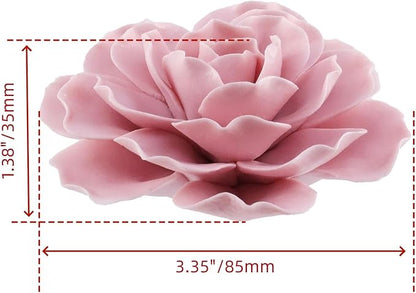 Bitray Pink Incense Holder 3.35" Dia Burner Holder Ceramic Flower Incense Sticks Holder for Yoga Studio