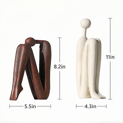 Decorative Bookends for Shelves，Bookends for Heavy Books Resinous Thinker Statue,Book Shelf Decor，Modern Creative Office Company Bookends Ornament Decorations