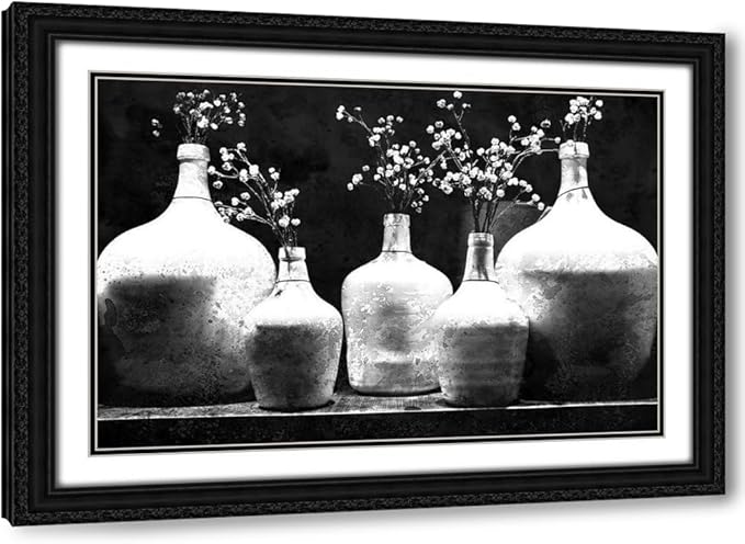 ArtDirect Monochrome Vases Custom Framed Art Print Giclee Print or Canvas Options with Various Sizes and Customization by Allen, Kimberly