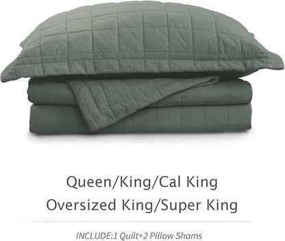 100% Cotton Quilt Sets Super King Size - Soft Lightweight Quilt Bedding Set for Bedroom Decor-Bedspread in Geometric Pattern with 2 Pillow Shams for All Season, 120x128 inches