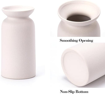 White Ceramic Vase Set of 3 Small Flower Vases for Decor Modern Boho Farmhouse Style Decorative Vases Dried Flowers