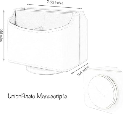UnionBasic Rotating Desk Organizer, 360 Degree Desk Spinning Caddy, Desktop TV Guide/Mail/Media/Remote Controller Holder Organizer, White