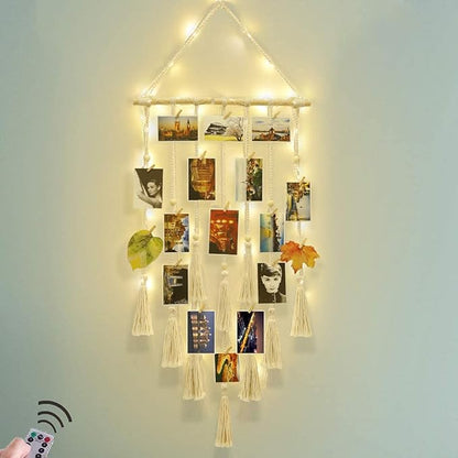 Homecor Gifts for Teenage Girls, Hanging Photo Display & Moon Dream Catchers, Christmas Teen Girls Gifts Ideas Ages 10 11 12 13 14 Years Old, Macrame Wall Decor Boho Bedroom Dorm Aesthetic Room Decor