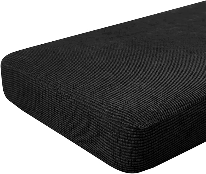 Hokway Couch Cushion Covers Stretch Cushion Covers Sofa Seat Cushion Slipcover Cushion Protector(Black, Large)