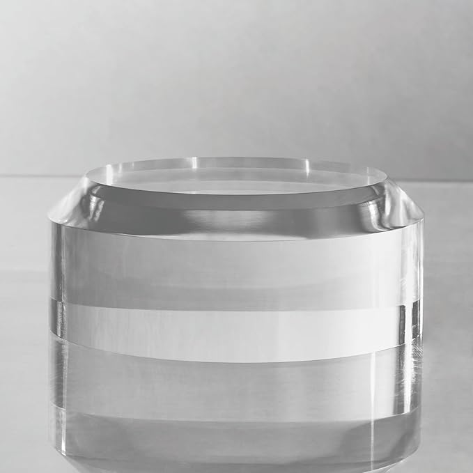 CiaoHER 2in Thickness Acrylic Disc Display Block Clear Polished Round Pedestal Stand Riser (5'' x 2'')