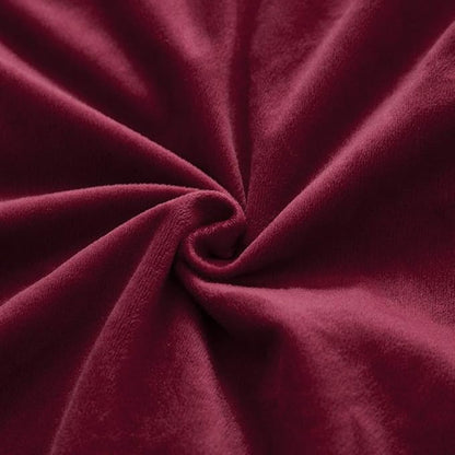 Uhamho Set of 2 Standard Pillowcases Faux Fur Throw Pillow Covers Queen Size Shams Soft Velvet Decorative Zipper Closure (Burgundy, 20"x26")