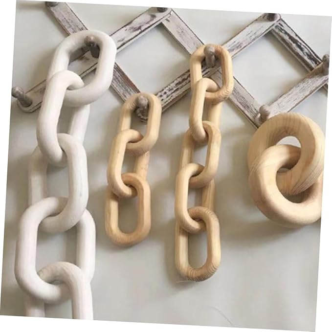 STOBOK Minimalist Decor Wooden Chain Link Decor Wood Knot Decoration Home Wall Decorations