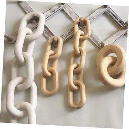 STOBOK Minimalist Decor Wooden Chain Link Decor Wood Knot Decoration Home Wall Decorations